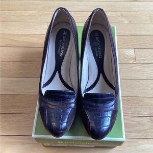 Naturalizer Leather Chocolate Brown Platform Heels, fit 6.5-7